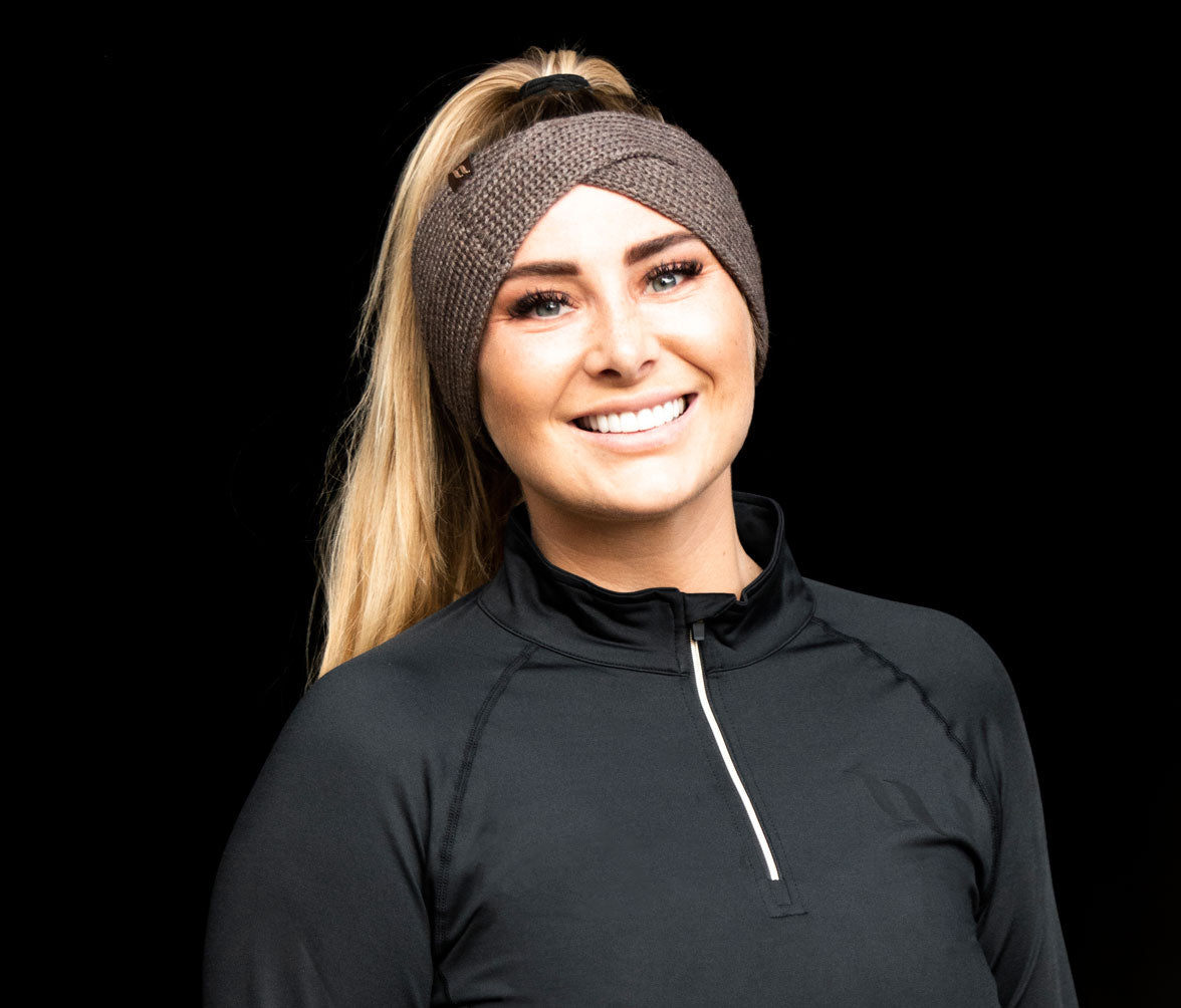Back on Track Nora wool-blend knitted twist headband with infrared tech for stylish warmth and comfort