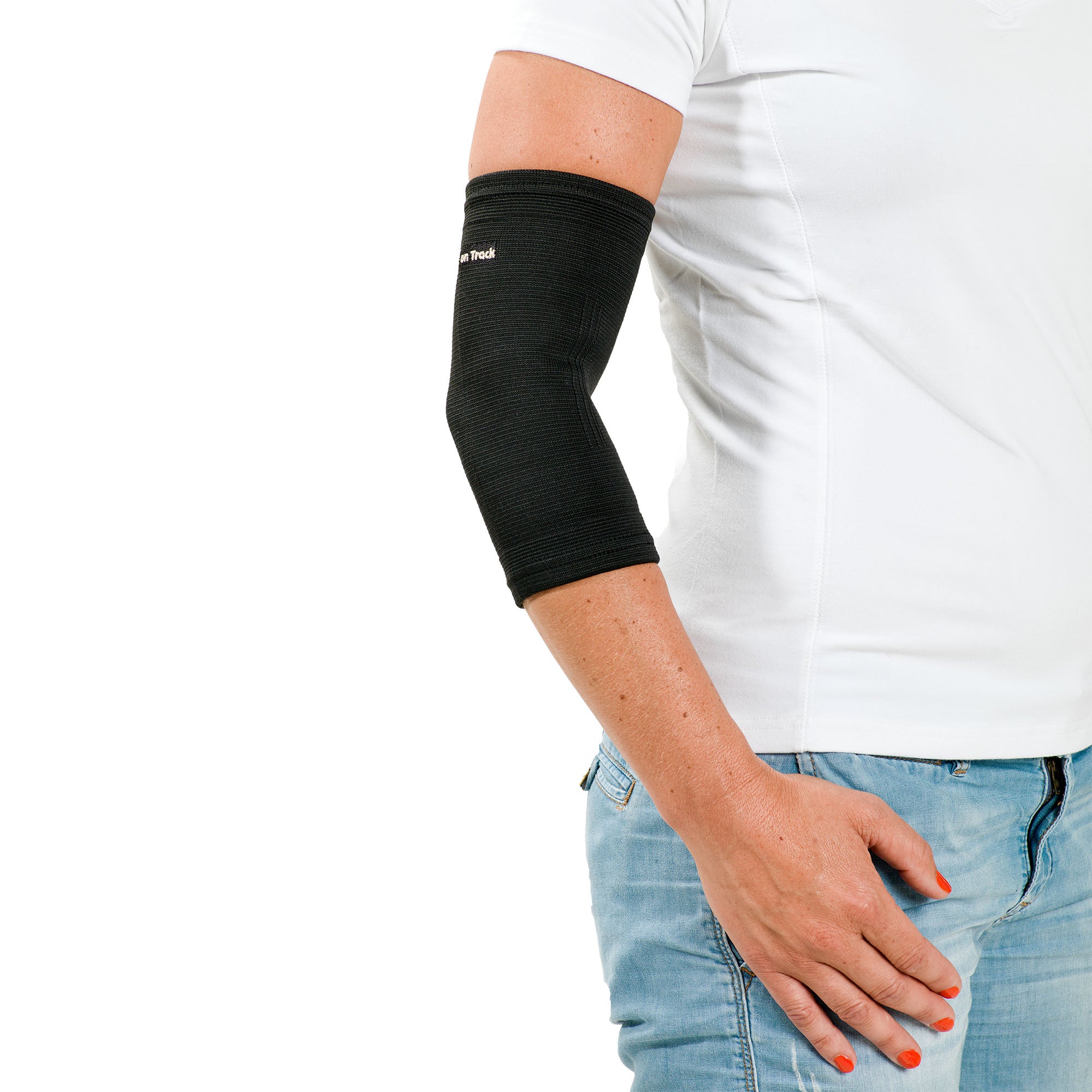 Back on Track elbow support classic with 2-way stretch and Welltex® for joint comfort, mobility, and pain relief