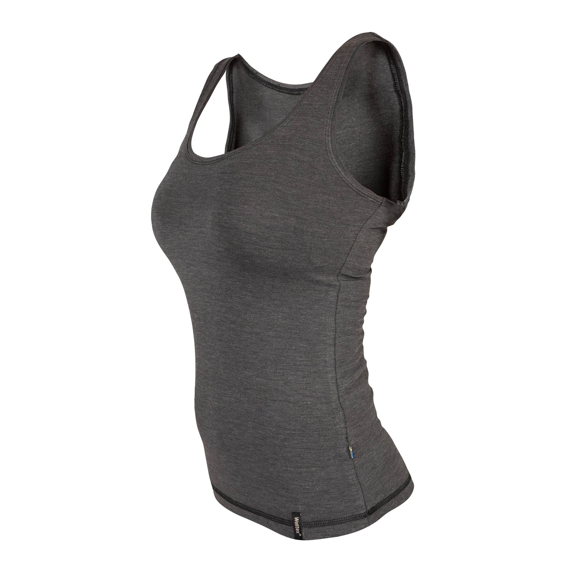 Back on Track Anja Women's Tank Top in sleek dark gray, featuring breathable fabric and athletic fit
