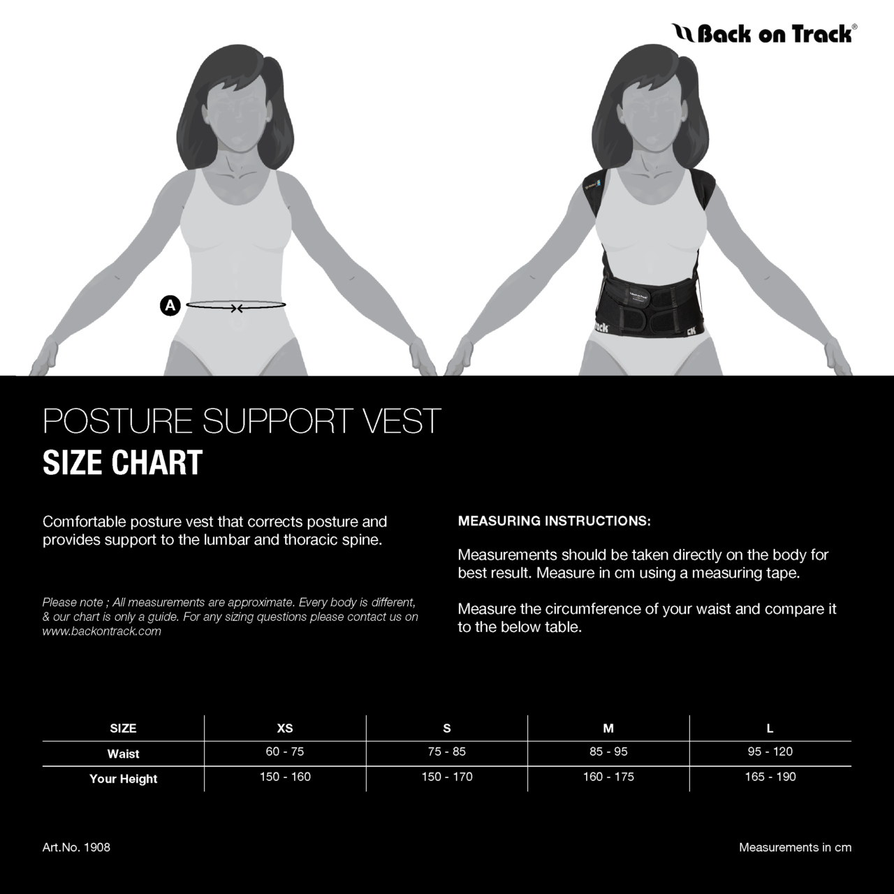 Back on Track Posture Remind support for improved posture, muscle alignment, and daily back comfort