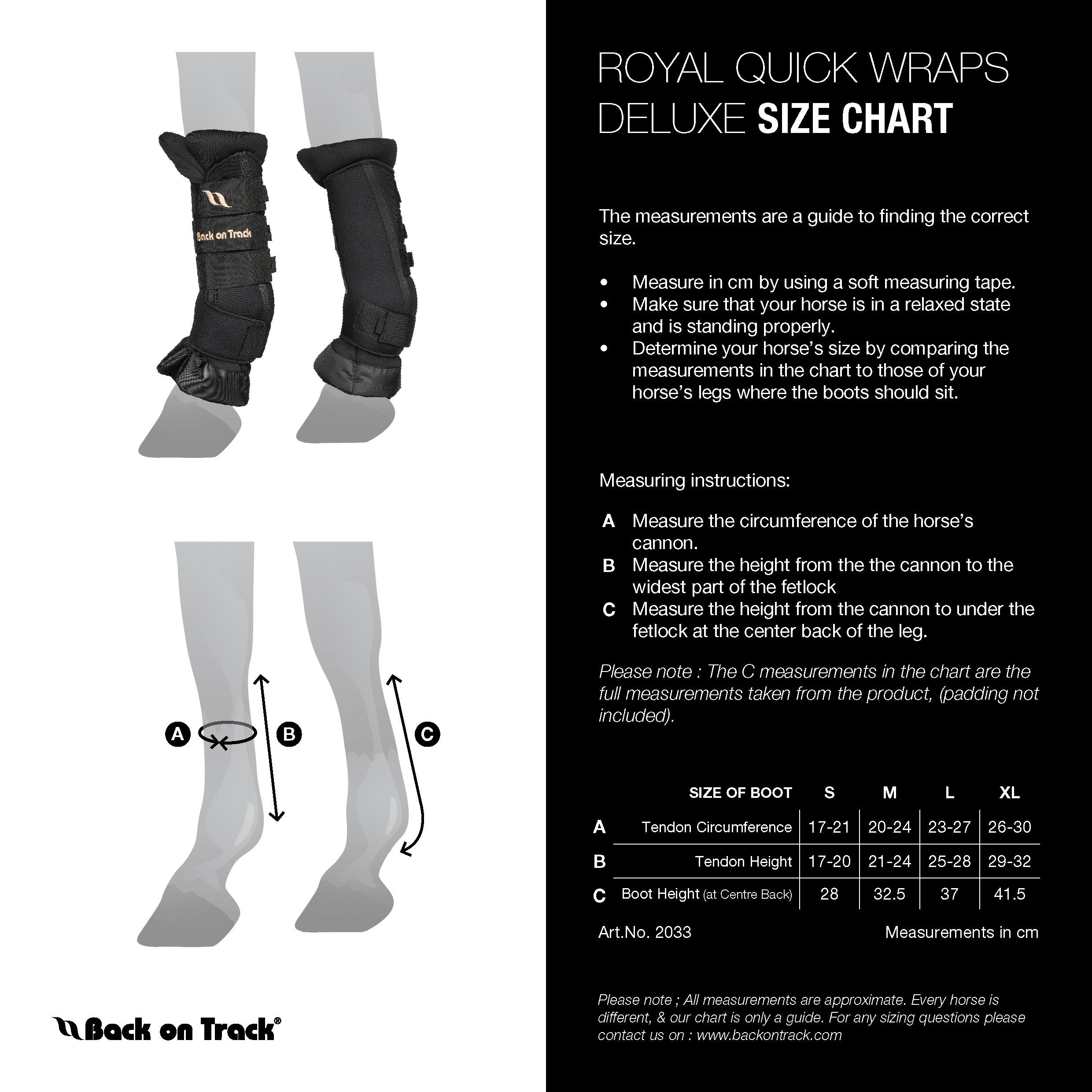 Back on Track Royal Quick Wraps Deluxe for horses, offering leg support, comfort, and therapeutic benefits