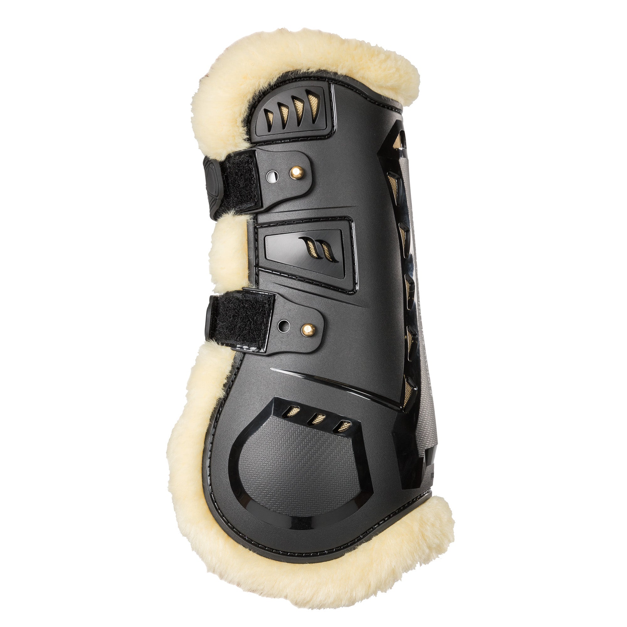 Back on Track airflow tendon boots with faux fur, breathable leg protection for horses with soft lining