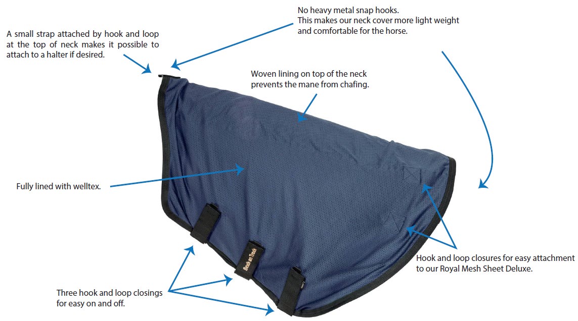 Back on Track Royal Mesh Neck Cover Deluxe for horses, offering breathable protection and therapeutic support