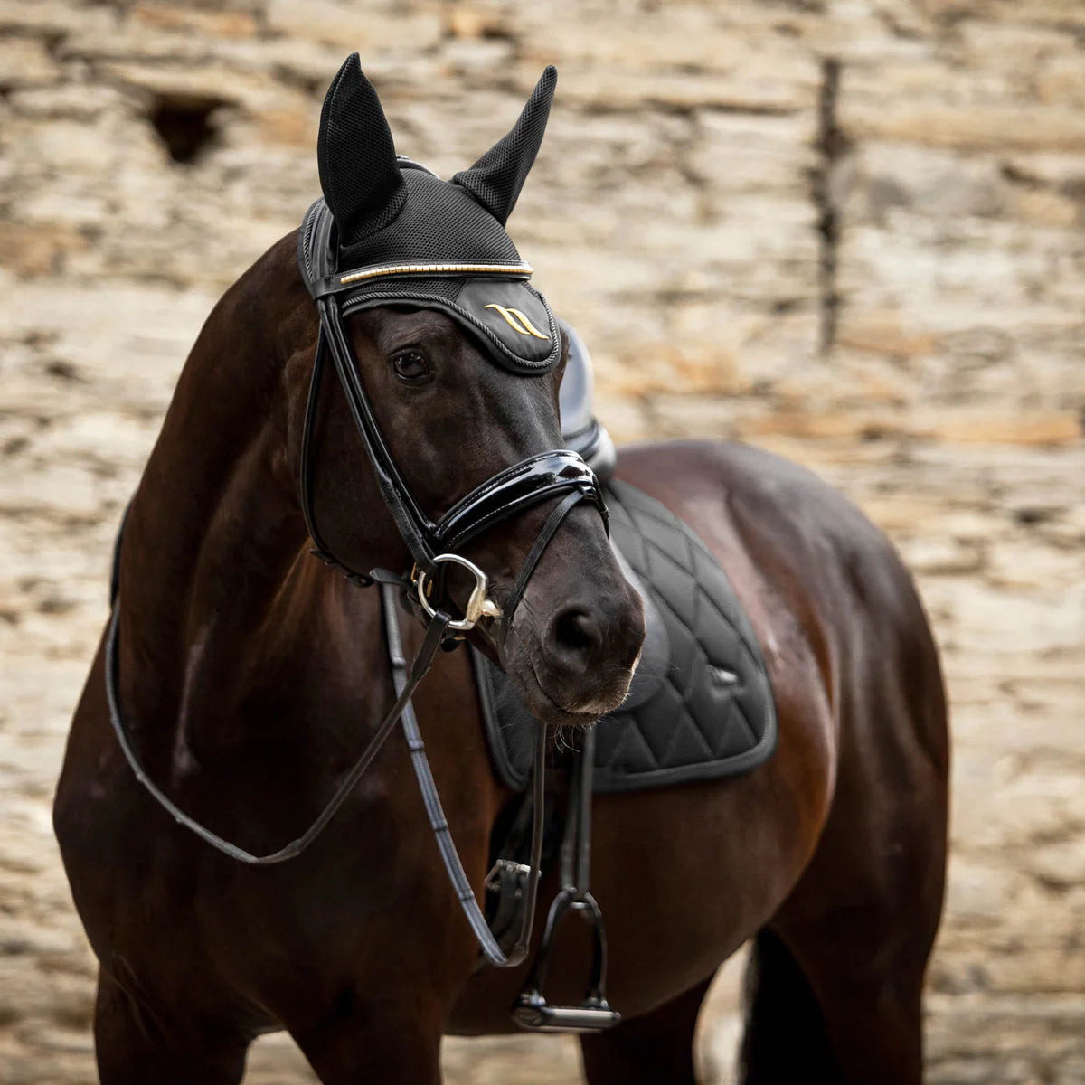 Back on Track Airflow Horse Bonnet, breathable and stylish headgear, offers cooling comfort