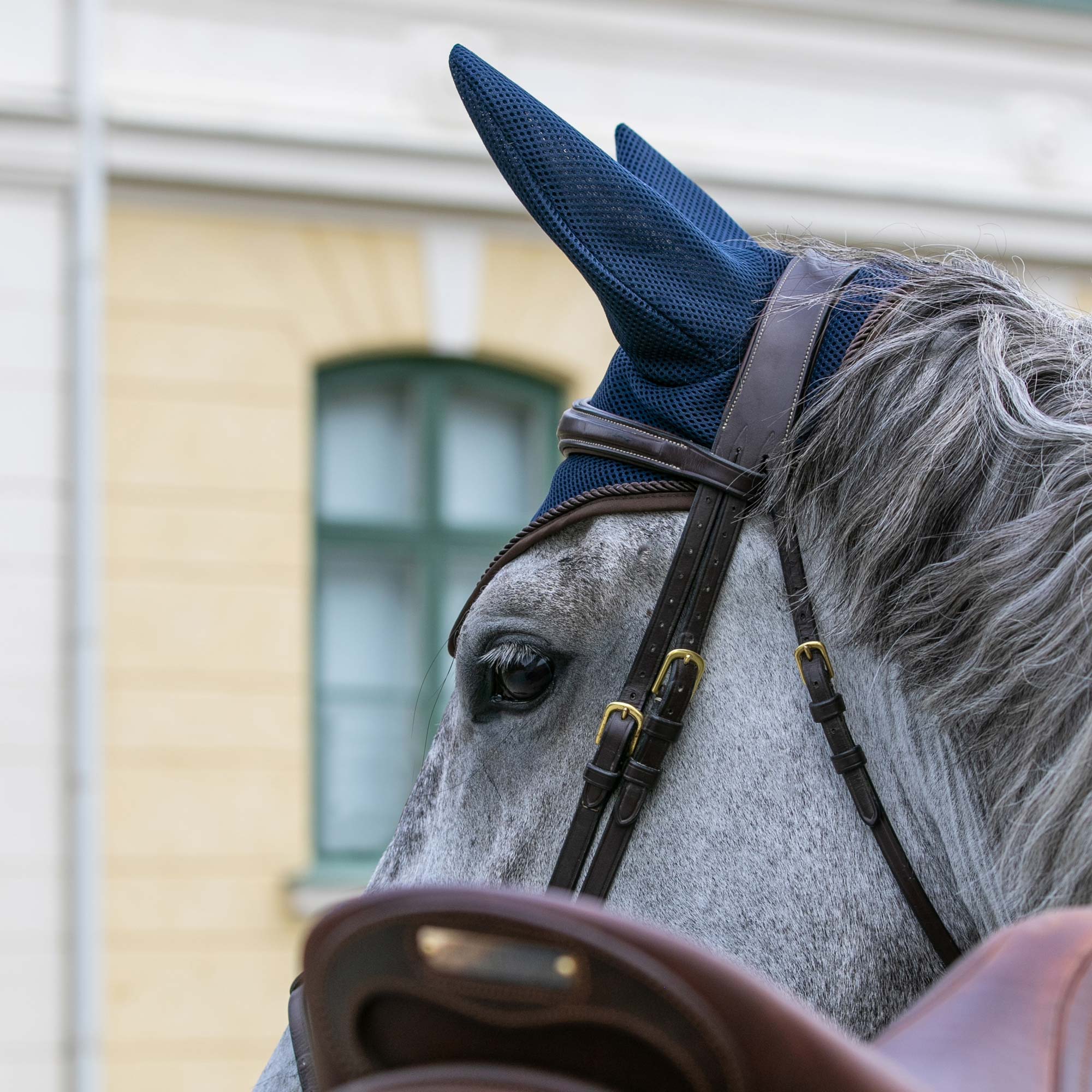 Back on Track Airflow Horse Bonnet, breathable and stylish headgear, offers cooling comfort