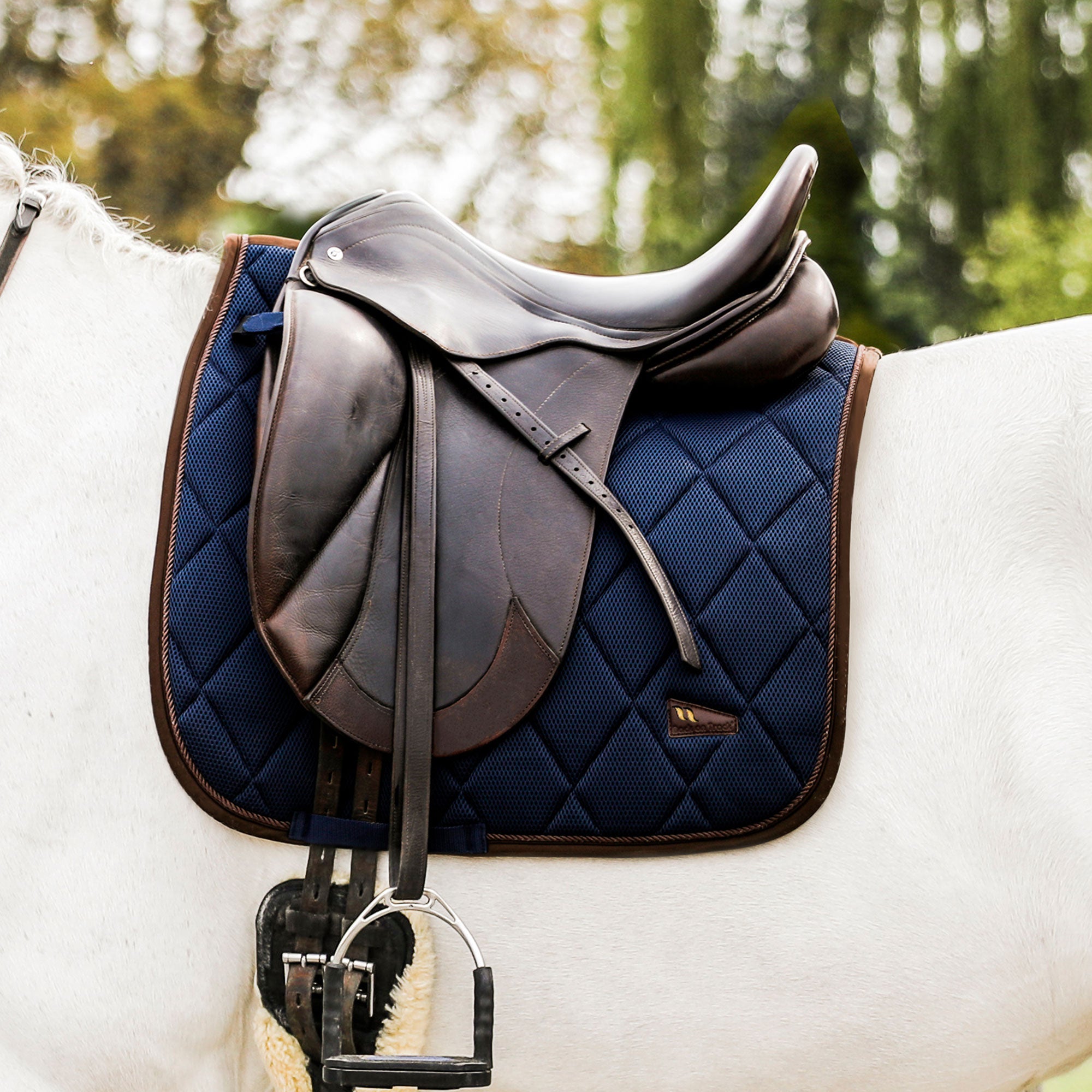 Back on Track Airflow Dressage Saddle Pad with breathable mesh and ergonomic design for horse comfort