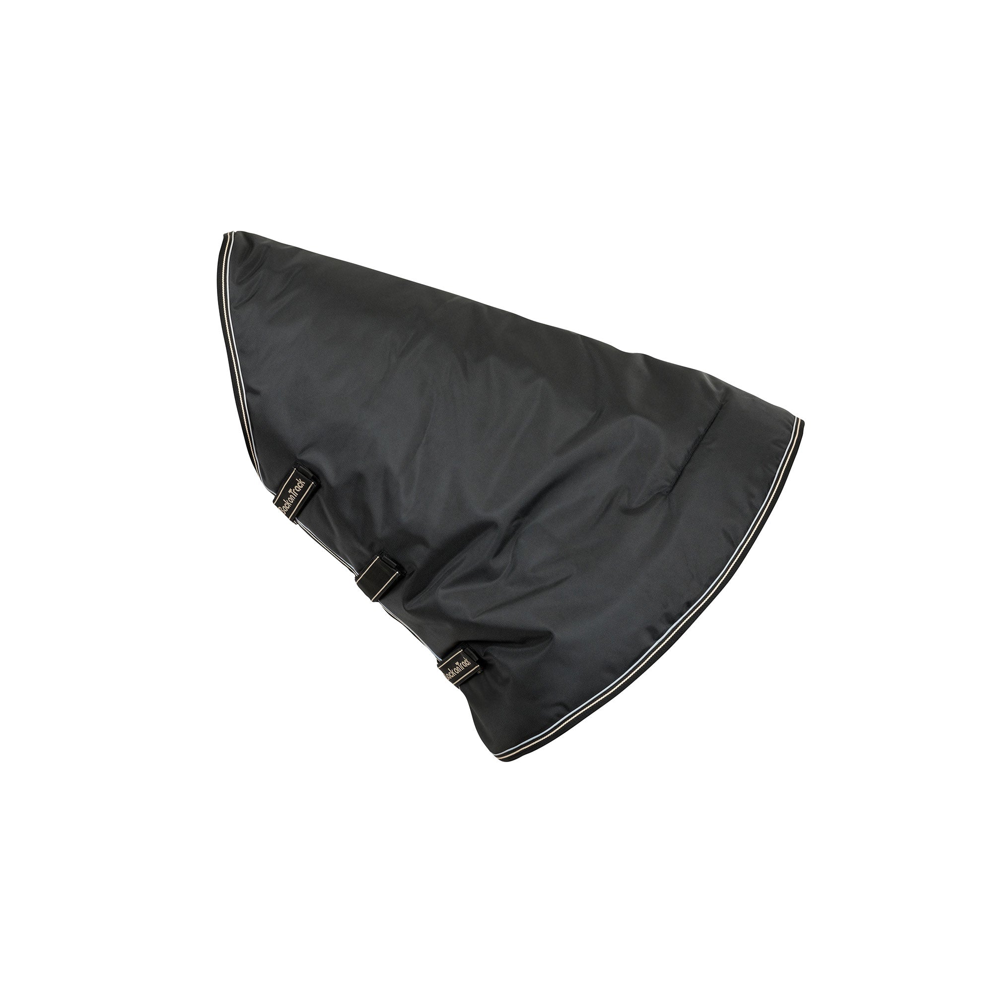 Back on Track Obsidian Turnout Blanket with Neck Cover for horses, offering weather protection and therapeutic support