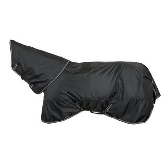 Back on Track Obsidian Turnout Blanket with Neck Cover for horses, offering weather protection and therapeutic support