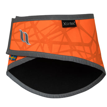 Back on Track Draco Dog Bandana in bright orange with reflective trim for high visibility and added safety