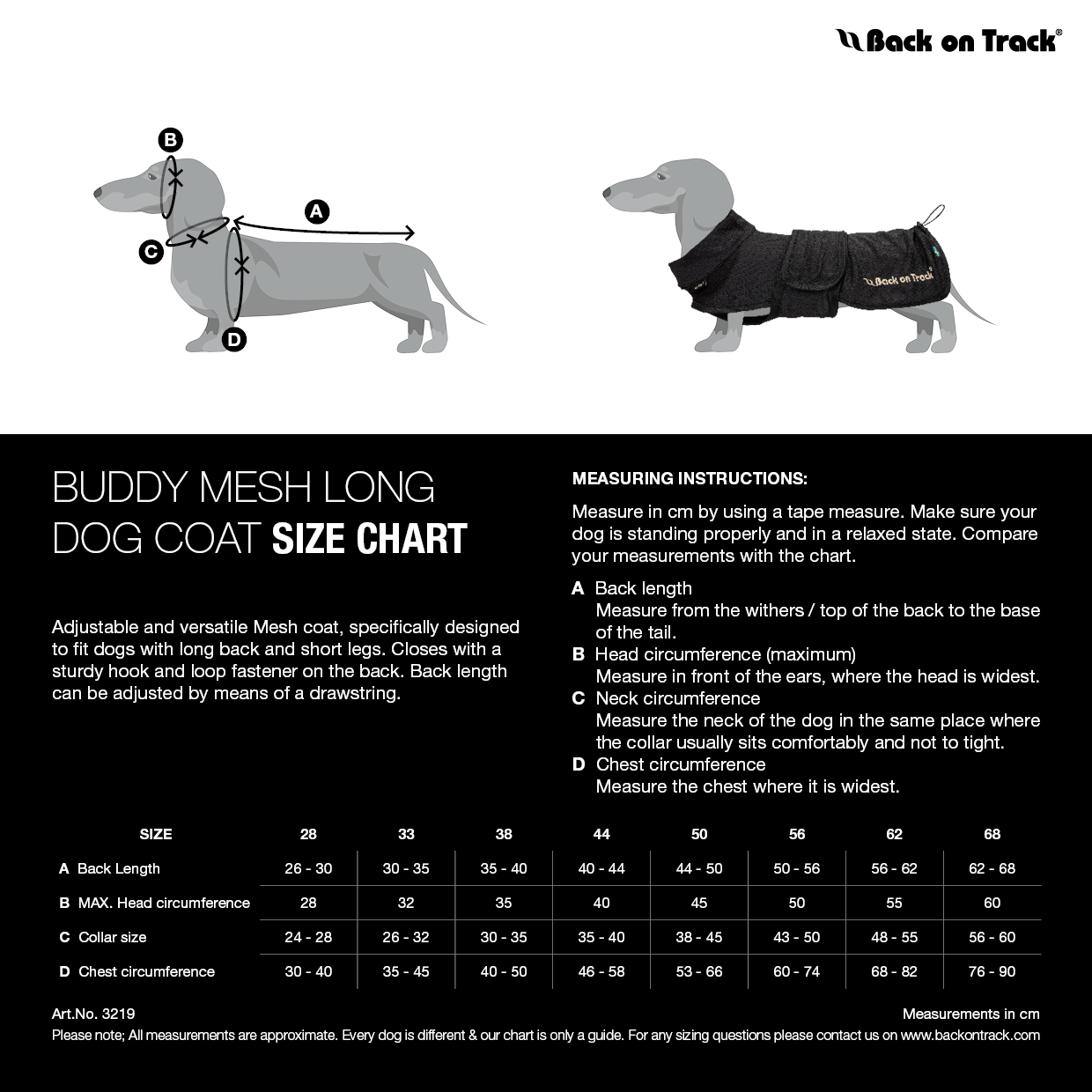Back on Track Buddy Mesh Long Dog Coat for breathable coverage, comfort, and therapeutic support in warm weather