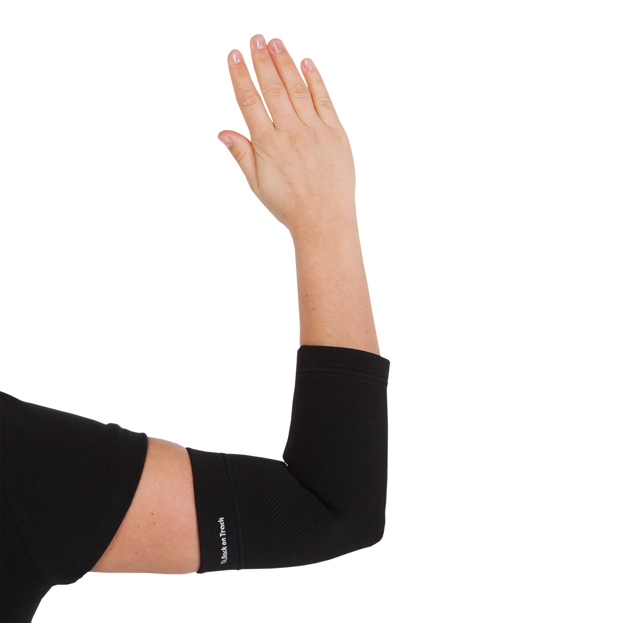 Back on Track physio elbow support with 4-way stretch and Welltex® for flexible fit, joint comfort, and recovery