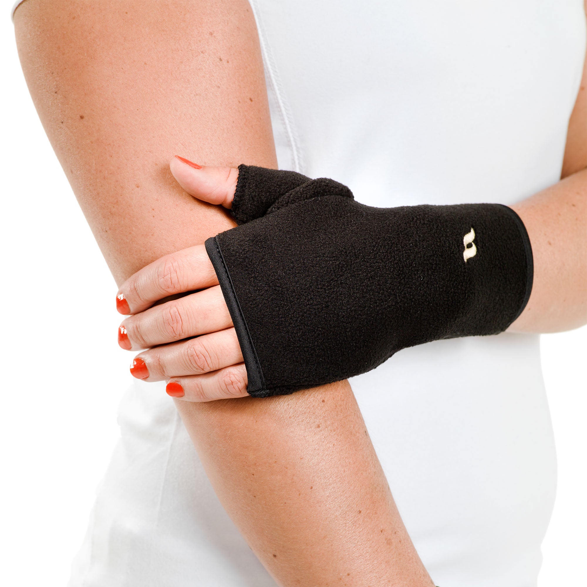 Back on Track fleece wrist cover with thumb hole, lined with Iontex® for warmth, comfort, and joint support