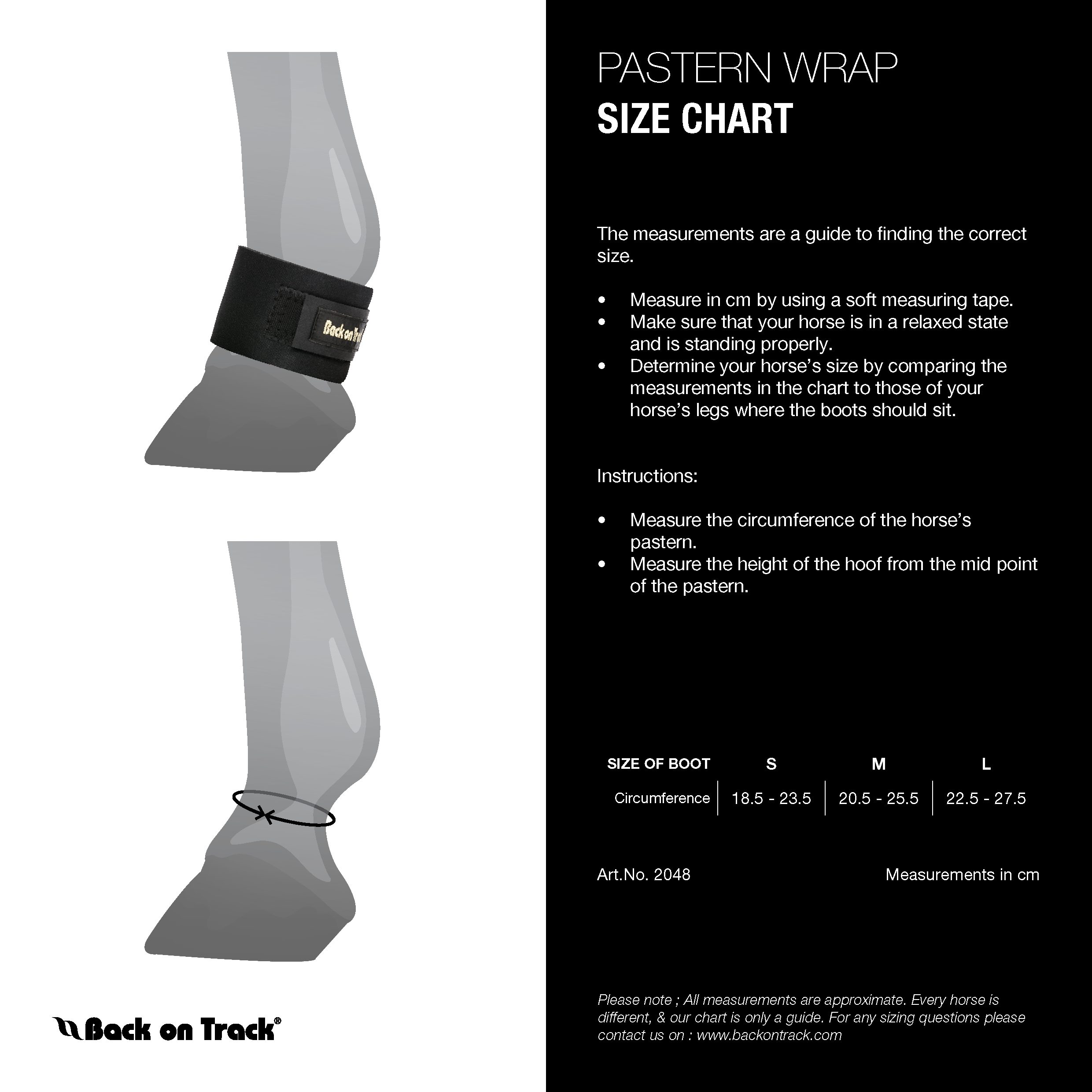Back on Track pastern and fetlock bands for horses, supports joint health and circulation