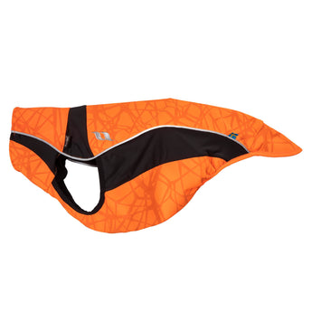 Eddie Reflective Dog Jumper in bright orange with high-visibility strips and Welltex® for safety and comfort