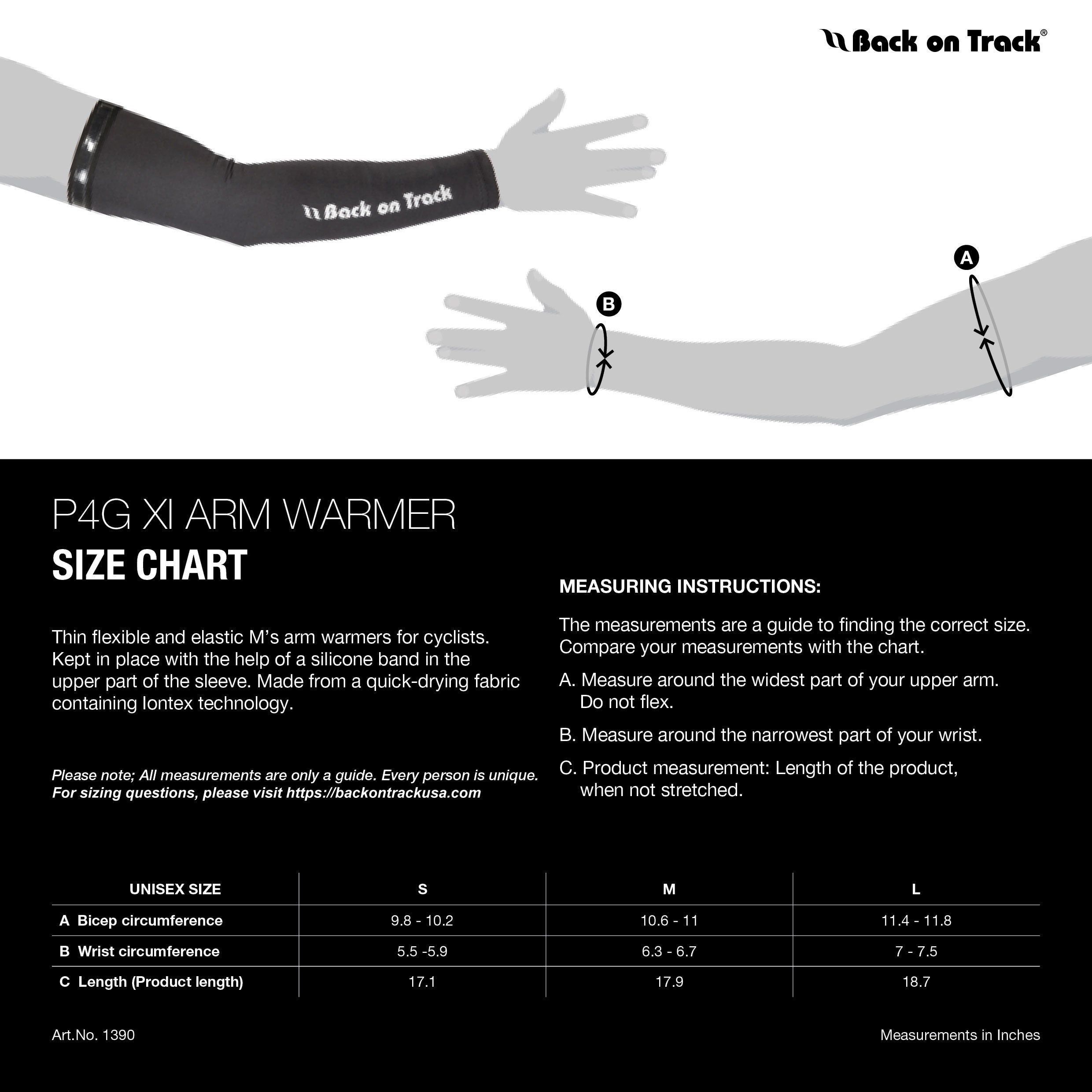 Back on Track P4G Performance Arm Sleeve – compression support with therapeutic benefits for active recovery and comfort