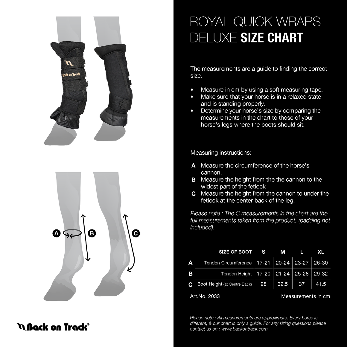 Quick Wraps Incont Royal Quick Wraps Deluxe | Horse Leg Protection | Back on Track USA ...